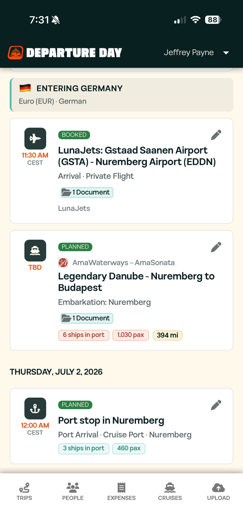 Departure Day mobile app